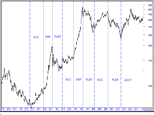 Logaritmi dei valori giornalieri dell'indice Comit (1973-1996)