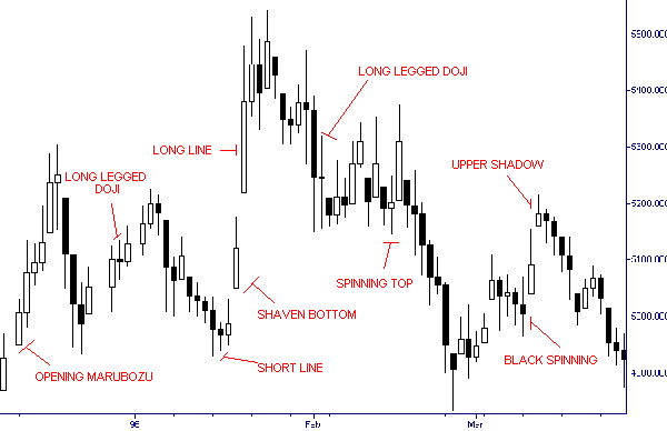 Particolari <i>candles</i> nella quotazione del titolo Fiat ordinario